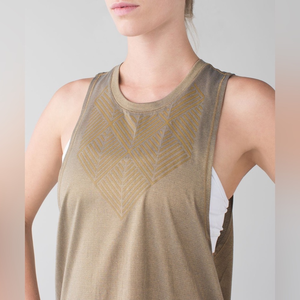Lululemon cardio squad tank heathered slate/gold